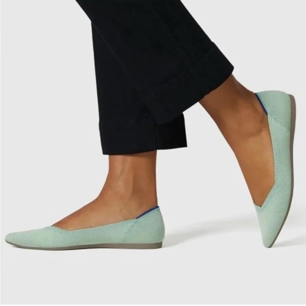 Rothy's Green Flats Minimalist Design